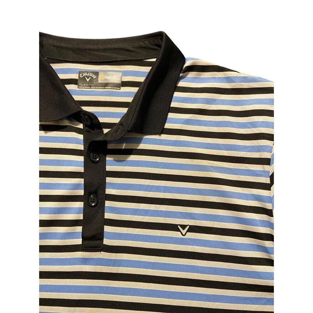 Callaway Shirt Mens Sz XL/TG Golf‎ Polo T-shirt striped short sleeve Multicolor